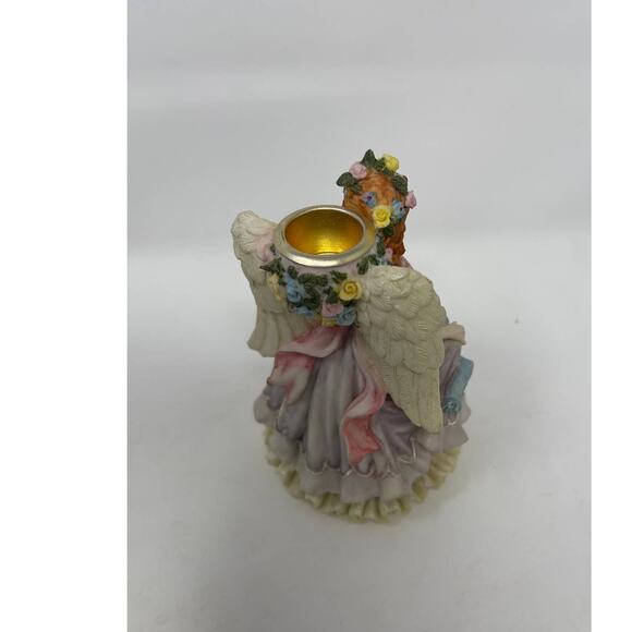 Vintage Angel Heart Candle Holder Heavy Figurine 5" - Picture 4 of 6